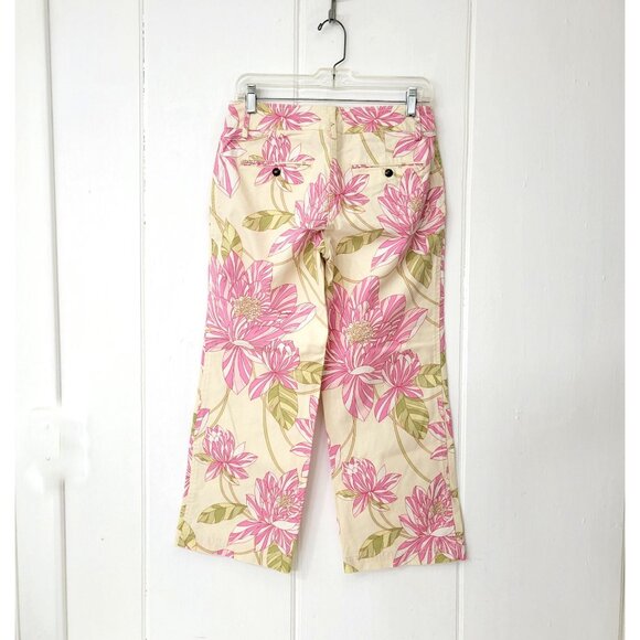 Tommy Hilfiger Stretch Pink Floral Cropped Pants - Picture 3 of 4